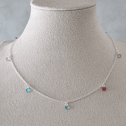 COLLAR CIRCÓN MULTICOLOR PLATA