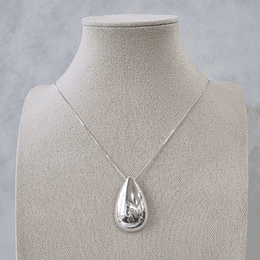 CADENA VENECIANA CON GOTA CONCAVA 50CM PLATA