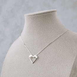 CADENA VENECIANA CON CORAZÓN CALADO PLATA