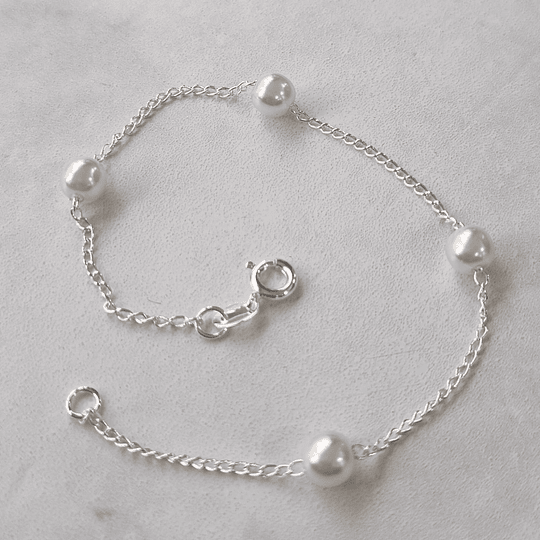 PULSERA PERLITAS PLATA