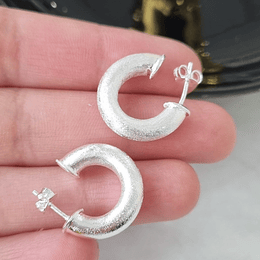 ARGOLLAS SATINADAS 18MM PLATA