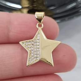 COLGANTE ESTRELLA MITAD CIRCÓN BAÑO DE ORO 