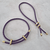 PULSERAS CUERO BAÑO DE ORO