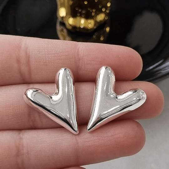 AROS CORAZÓN 24MM PLATA