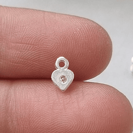 MINI COLGANTE CORAZÓN PLATA