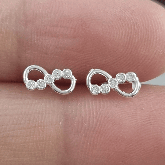 AROS INFINITO CIRCÓN BASE ALPACA ENCHAPE PLATA