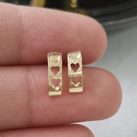 AROS CURVOS CORAZÓN 9MM ORO