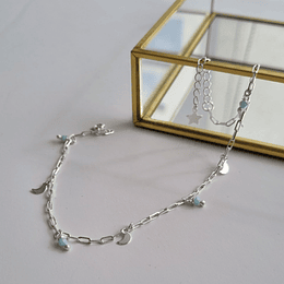 TOBILLERA CON LUNAS 24CM PLATA