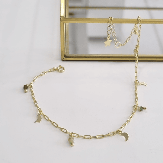 TOBILLERA CON LUNAS 24CM ORO