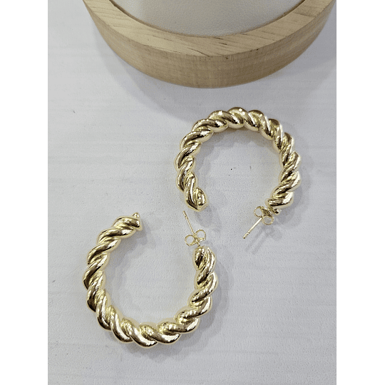 ARGOLLAS TRENZADA 35MM ORO