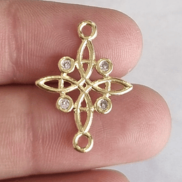 CONECTOR NUDO DE BRUJA 17MM ORO