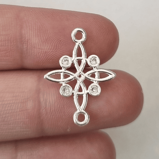 CONECTOR NUDO DE BRUJA 17MM PLATA