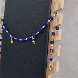 TOBILLERA DE MOSTACILLA AZUL, BAÑO DE ORO