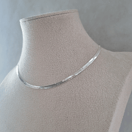 CADENA CINTA 3MM, 40CM PLATA