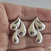 AROS TRIPLE GOTA HUECA PLATA