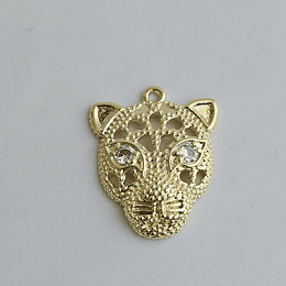 COLGANTE LEOPARDO GRANDE CIRCÓN ORO
