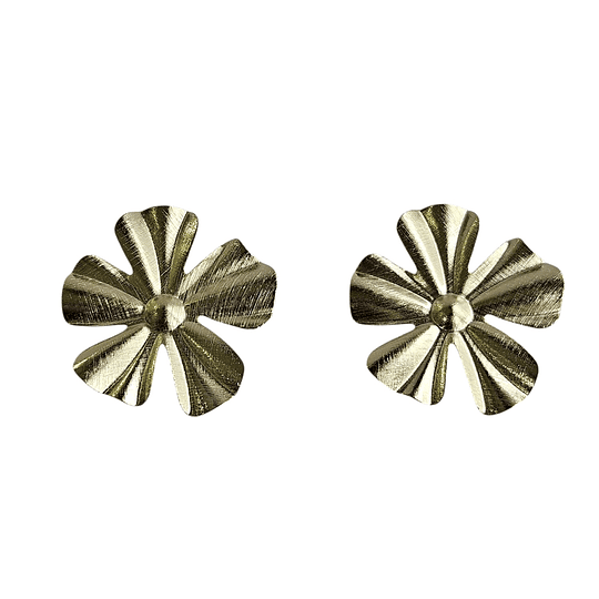 AROS MAXI FLOR LIJADA 40MM ORO