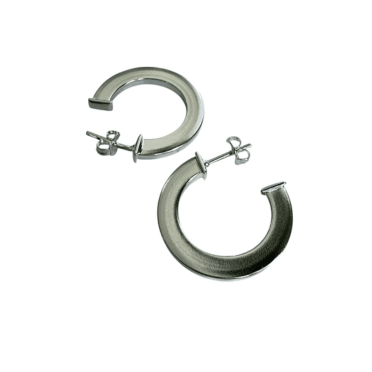 ARGOLLAS PLANAS 25MM PLATA