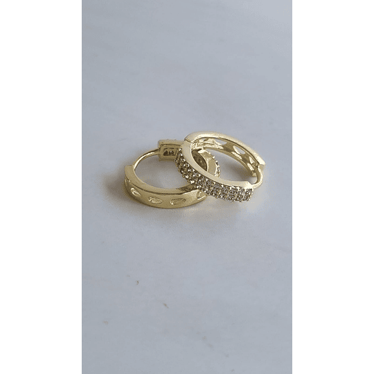 ARGOLLAS CLICK REDONDAS CIRCÓN GRANDE ORO