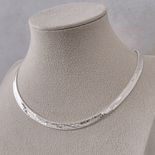 COLLAR CINTA 4MM, 45CM PLATA
