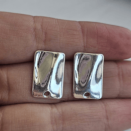 BASE RECTANGULAR EFECTO ESPEJO PLATA