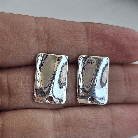 BASE RECTANGULAR EFECTO ESPEJO PLATA