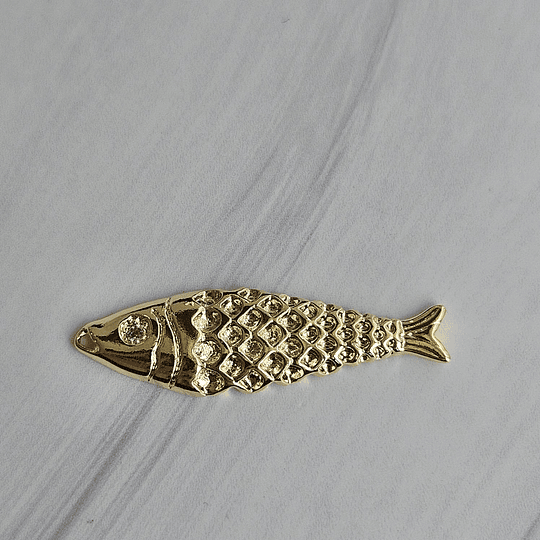 COLGANTE PEZ 35MM CIRCÓN ORO