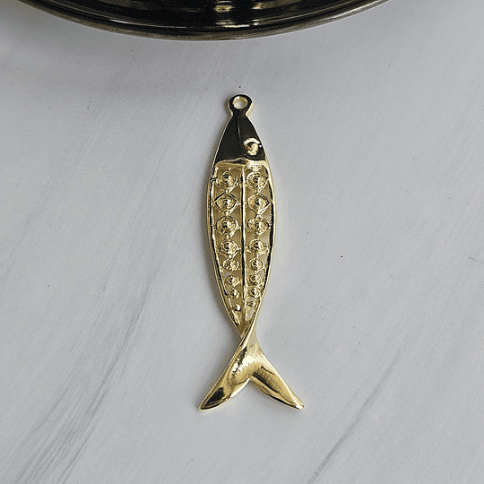 COLGANTE PEZ CALADO 60MM ORO