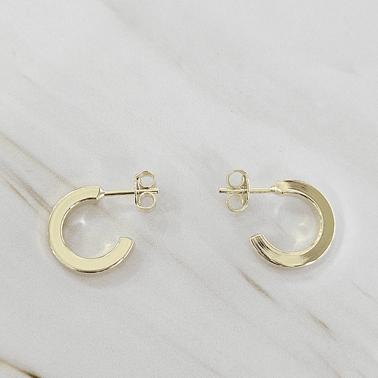 ARGOLLAS MINI CUADRADA LISA ORO