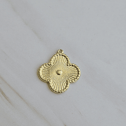 COLGANTE TRÉBOL 4 HOJAS RAYADO ENCH.ORO