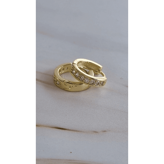 ARGOLLAS CLICK CIRCÓN 14MM ENCH.ORO