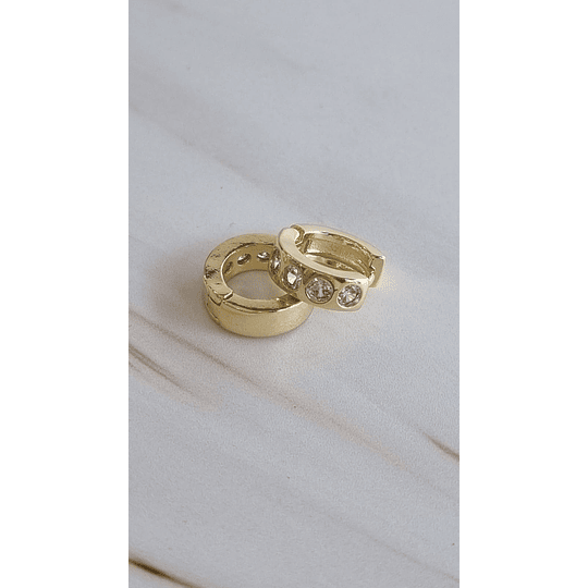 ARGOLLAS CLICK MINI CIRCÓN 12MM ENCH.ORO