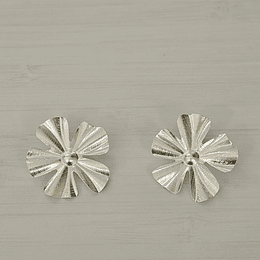 ARO MAXI FLOR LIJADA 40MM PLATA