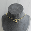 COLLAR ESTRELLA BOLITAS CRISTAL ENCH.ORO