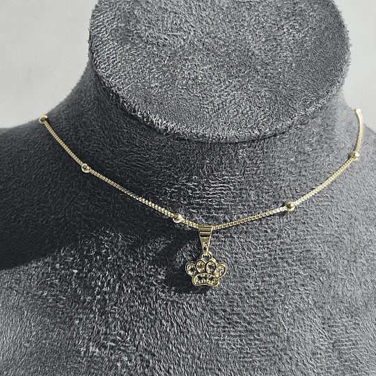 COLLAR MINI HUELLA MULTICOLOR ENCH.ORO