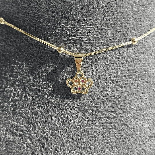 COLLAR MINI HUELLA MULTICOLOR ENCH.ORO