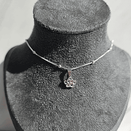 COLLAR MINI HUELLA MULTICOLOR ENCH.PLATA