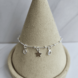 PULSERA ESTRELLA CRISTAL ENCH.PLATA