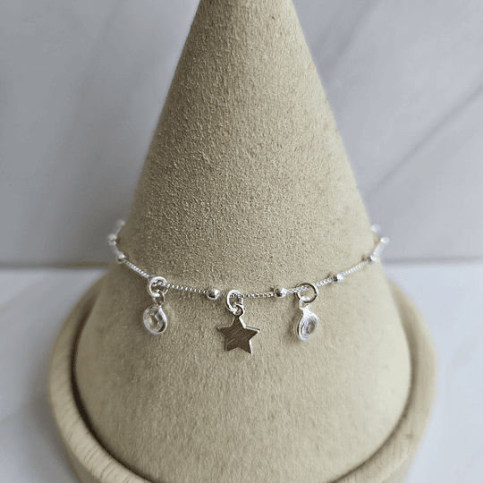 PULSERA ESTRELLA CRISTAL ENCH.PLATA