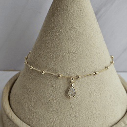 PULSERA GOTA CIRCÓN ENCH.ORO