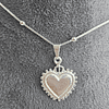 COLLAR CORAZÓN BOLITAS ENCH.PLATA