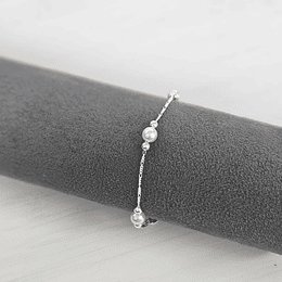 PULSERA PERLAS 17CM ENCH.PLATA