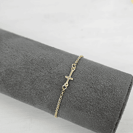 PULSERA CRUZ ENCH.ORO