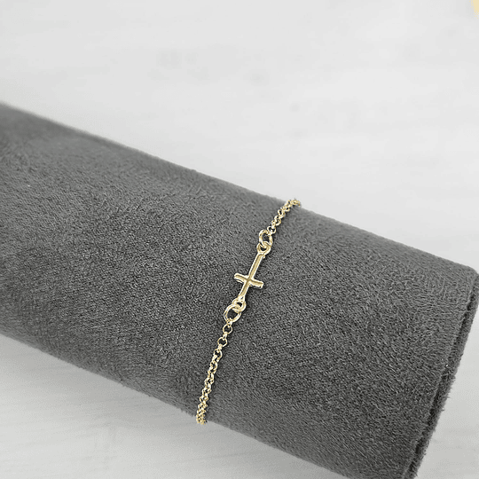 PULSERA CRUZ ENCH.ORO