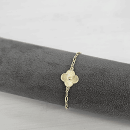 PULSERA TREBOL 18CM ENCH.ORO