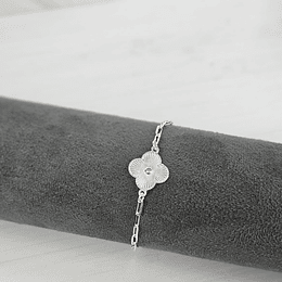 PULSERA TREBOL 18CM ENCH.PLATA
