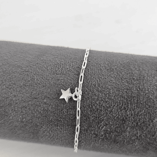 PULSERA ESTRELLA 17CM ENCHP.PLATA