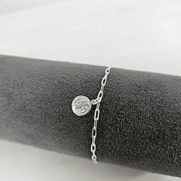 PULSERA SAN BENITO 17CM ENCH.PLATA