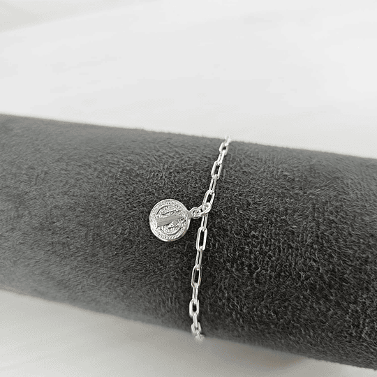 PULSERA SAN BENITO 17CM ENCH.PLATA