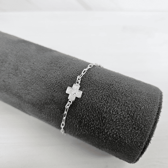 PULSERA CRUZ SAN BENITO ENCH.PLATA